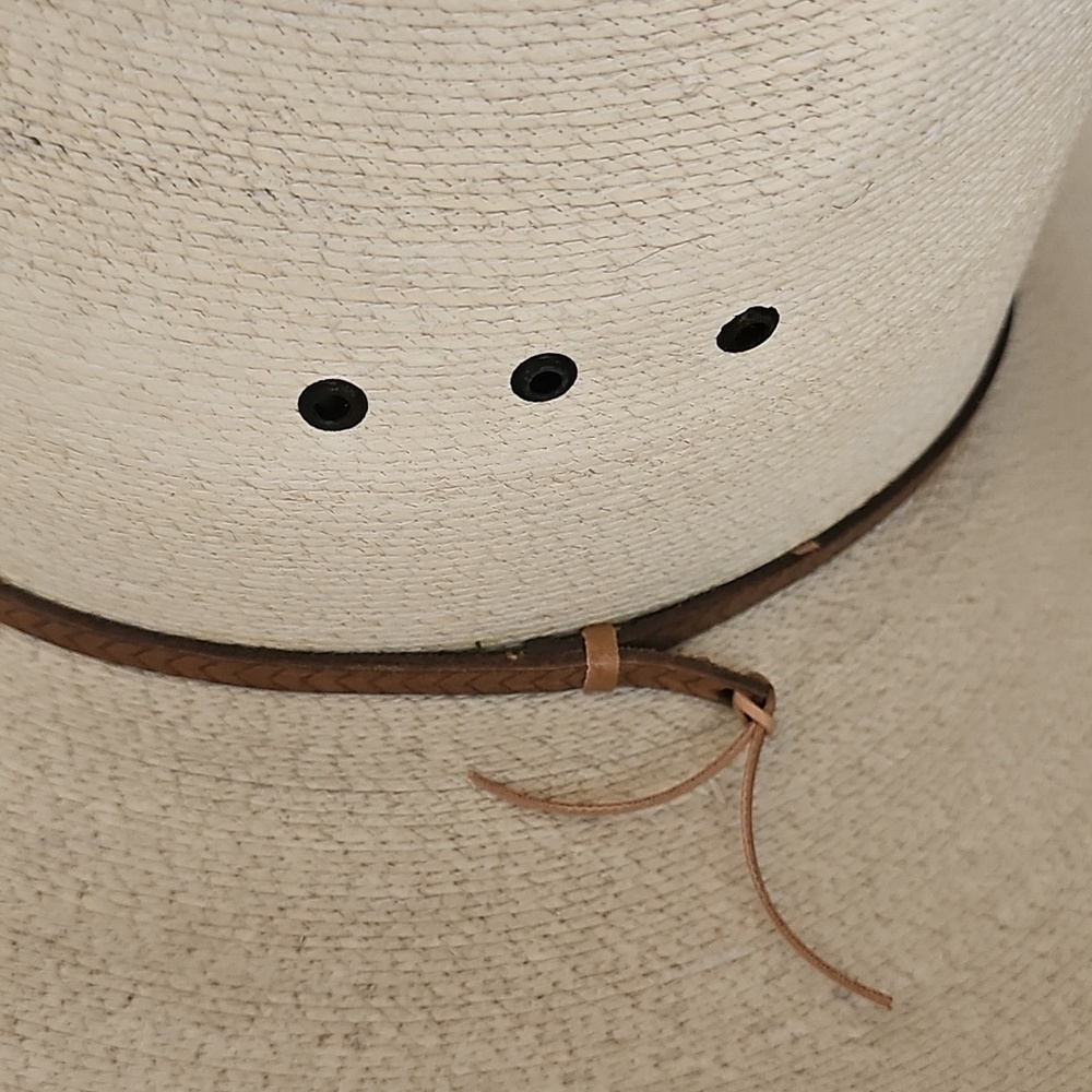 DALLAS HATS Men's Cream Cowboy Hat with Brown Band - Picture 5 of 13